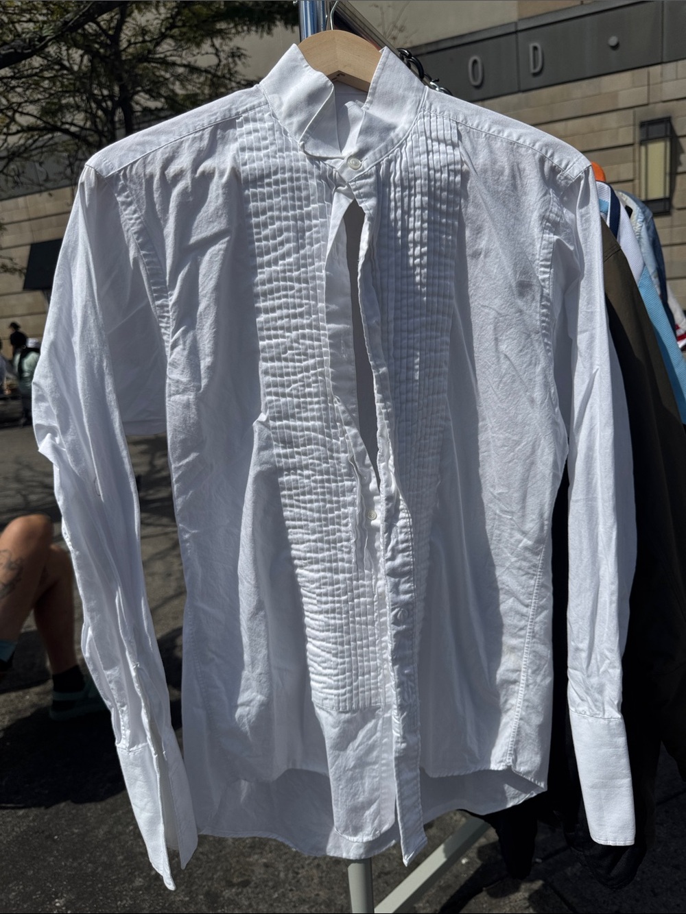 Christian Dior Men's White Pintuck Front Shirt - Classic Formal Style